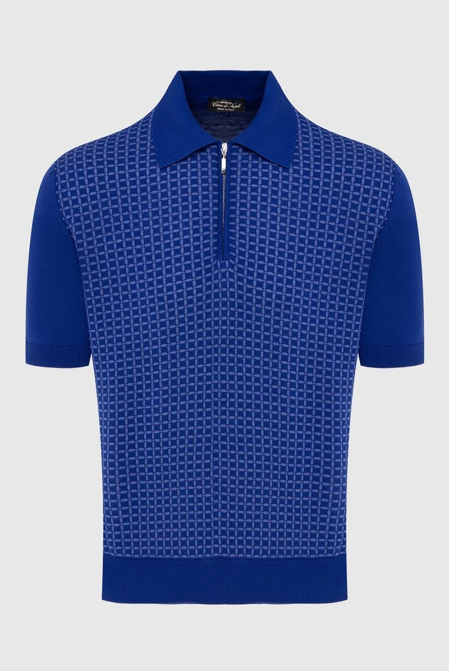 Cesare di Napoli man cotton polo blue for men купить с ценами и фото 173373 - photo 1