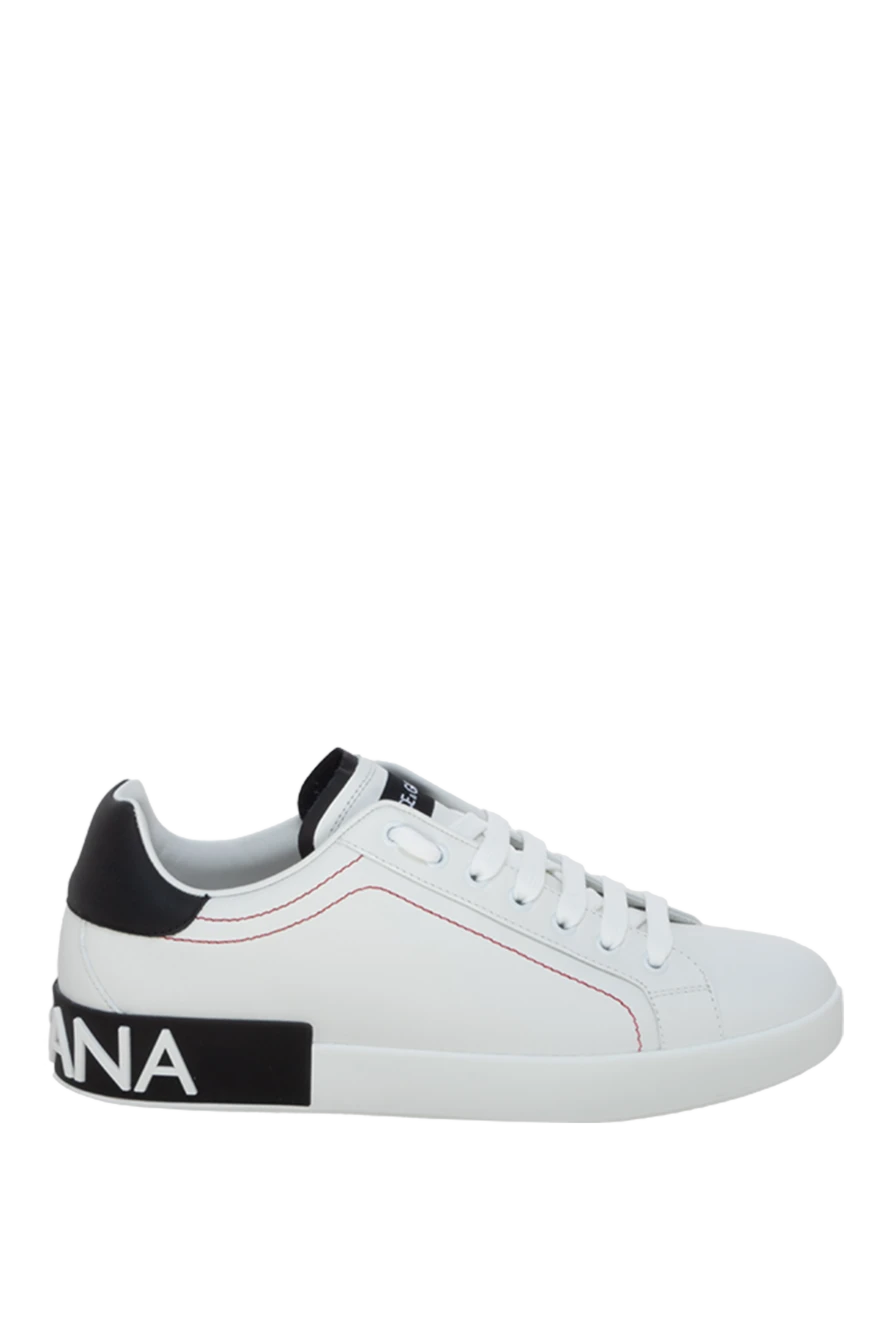 Dolce & Gabbana man white leather sneakers for men купить с ценами и фото 173422 - photo 1