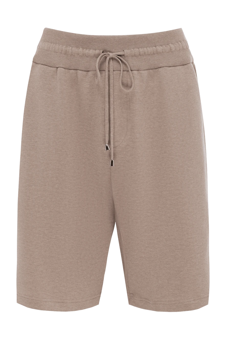 Cesare di Napoli man cotton shorts for men, beige купить с ценами и фото 173441 - photo 1