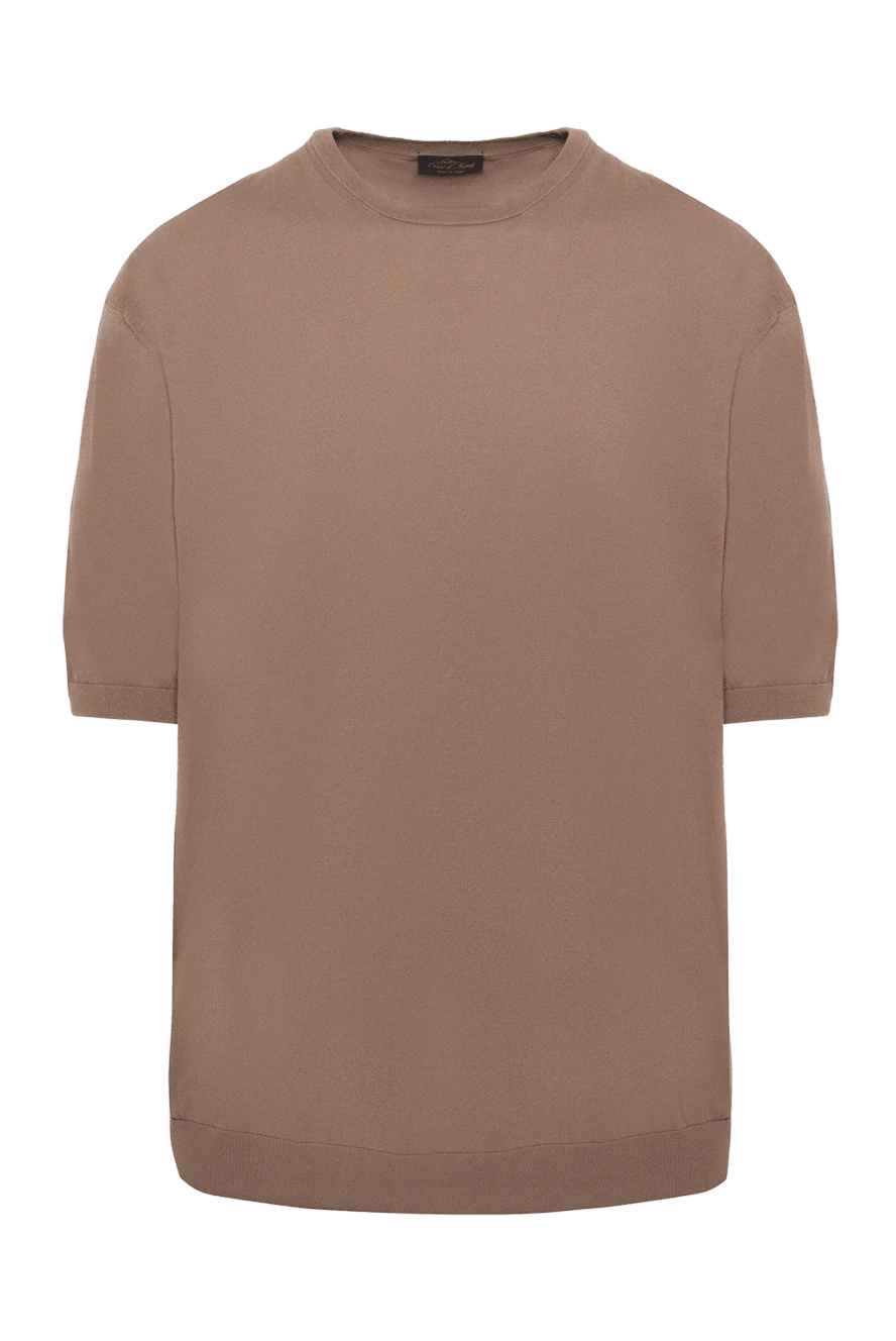 Cesare di Napoli man cotton short sleeve jumper brown for men купить с ценами и фото 173450 - photo 1