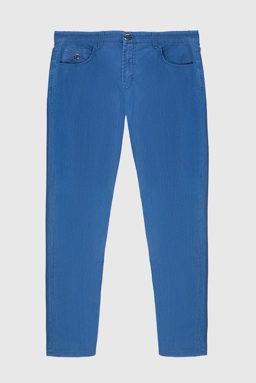 Stefano Ricci джинсы классические мужские голубые с карманами 173489 - фото 1