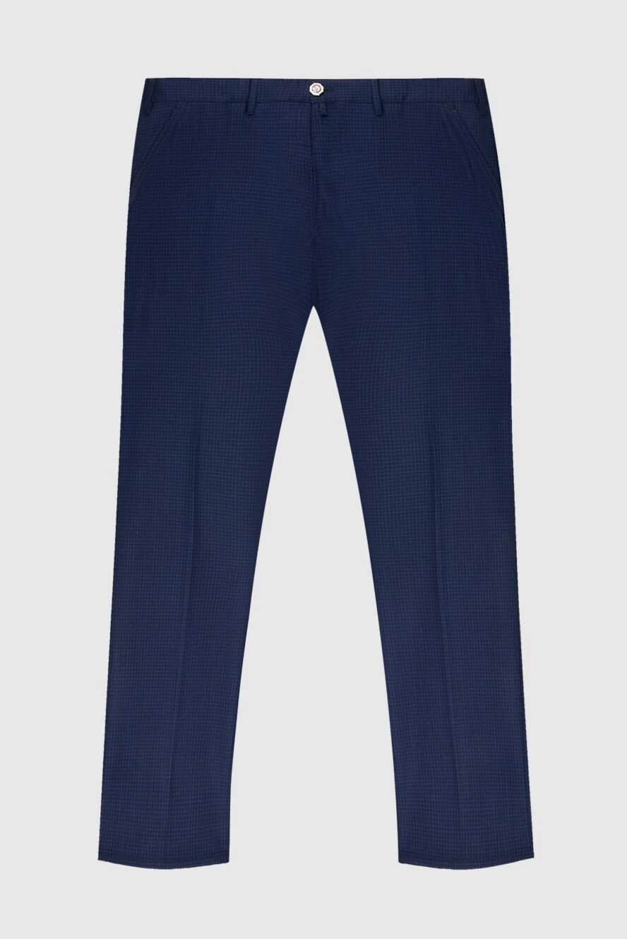 Stefano Ricci men's blue woolen pants with loose buttons 173511 - photo 1