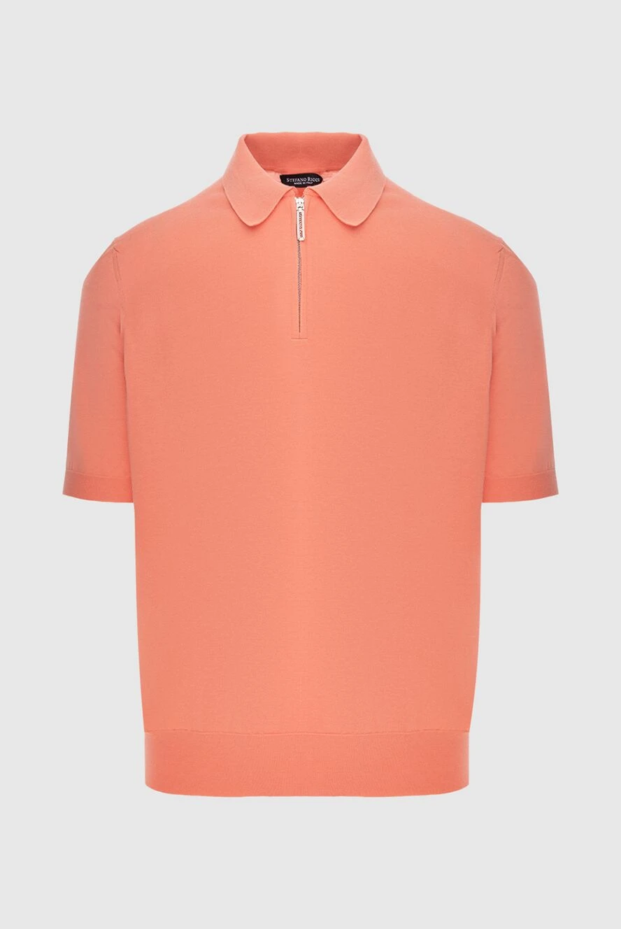 Stefano Ricci coral cotton polo shirt with short sleeves and zip 173515 - photo 1
