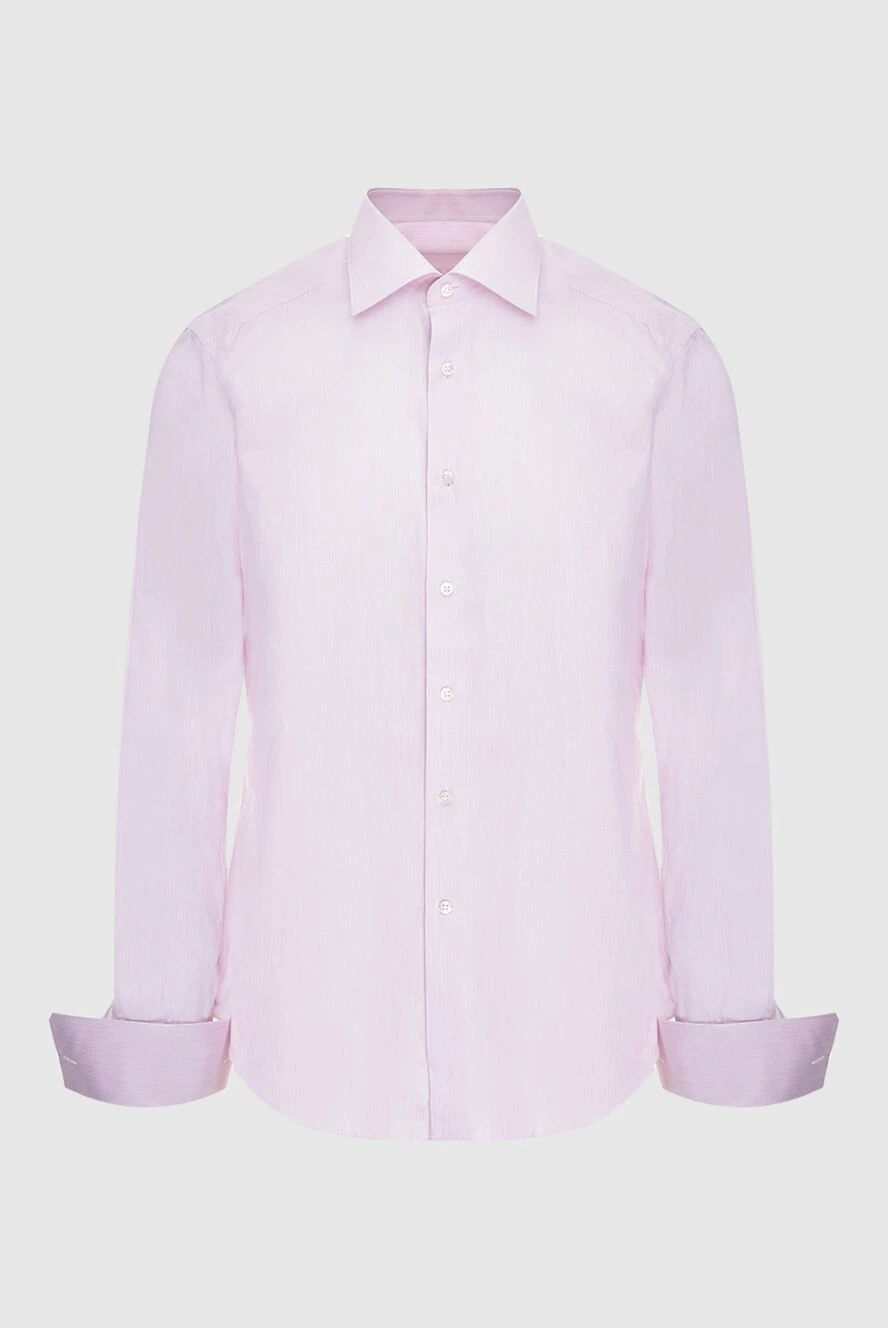 Stefano Ricci рубашка мужская розовая хлопковая с французскими манжетами 173521 - фото 1