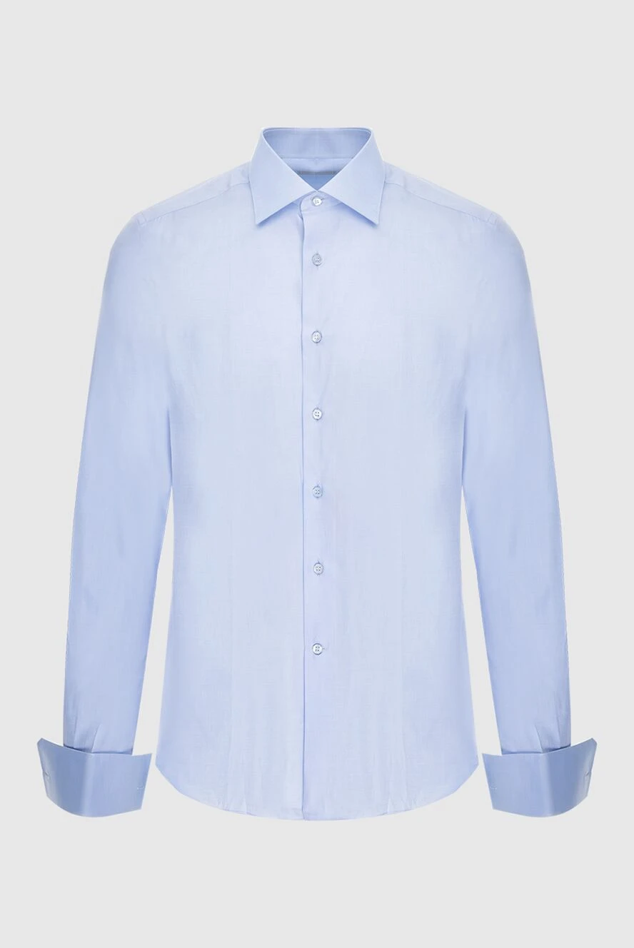 Stefano Ricci men's blue cotton shirt with french cuffs 173524 - photo 1