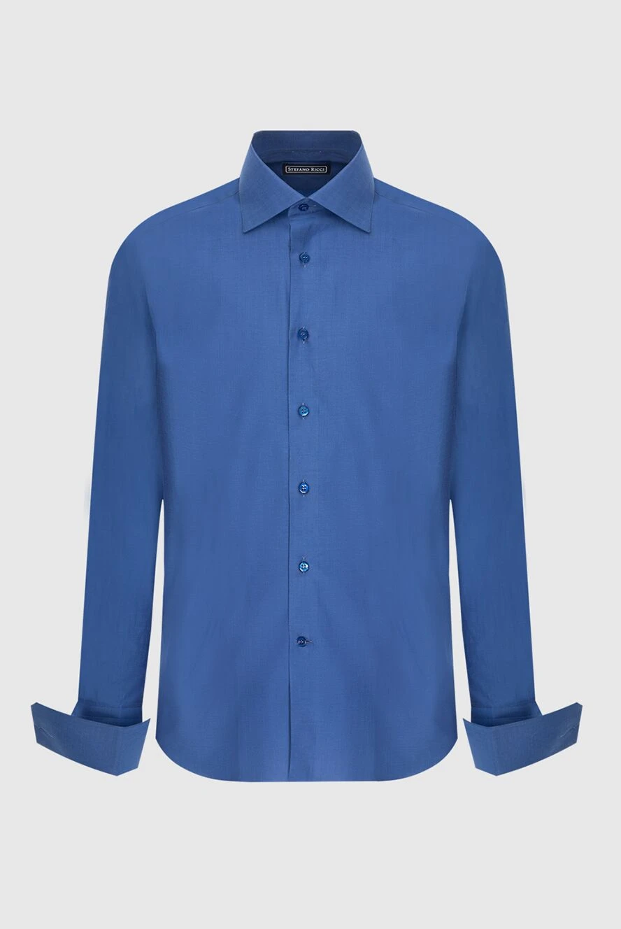 Stefano Ricci men's blue classic shirt made of high-quality cotton 173527 - photo 1