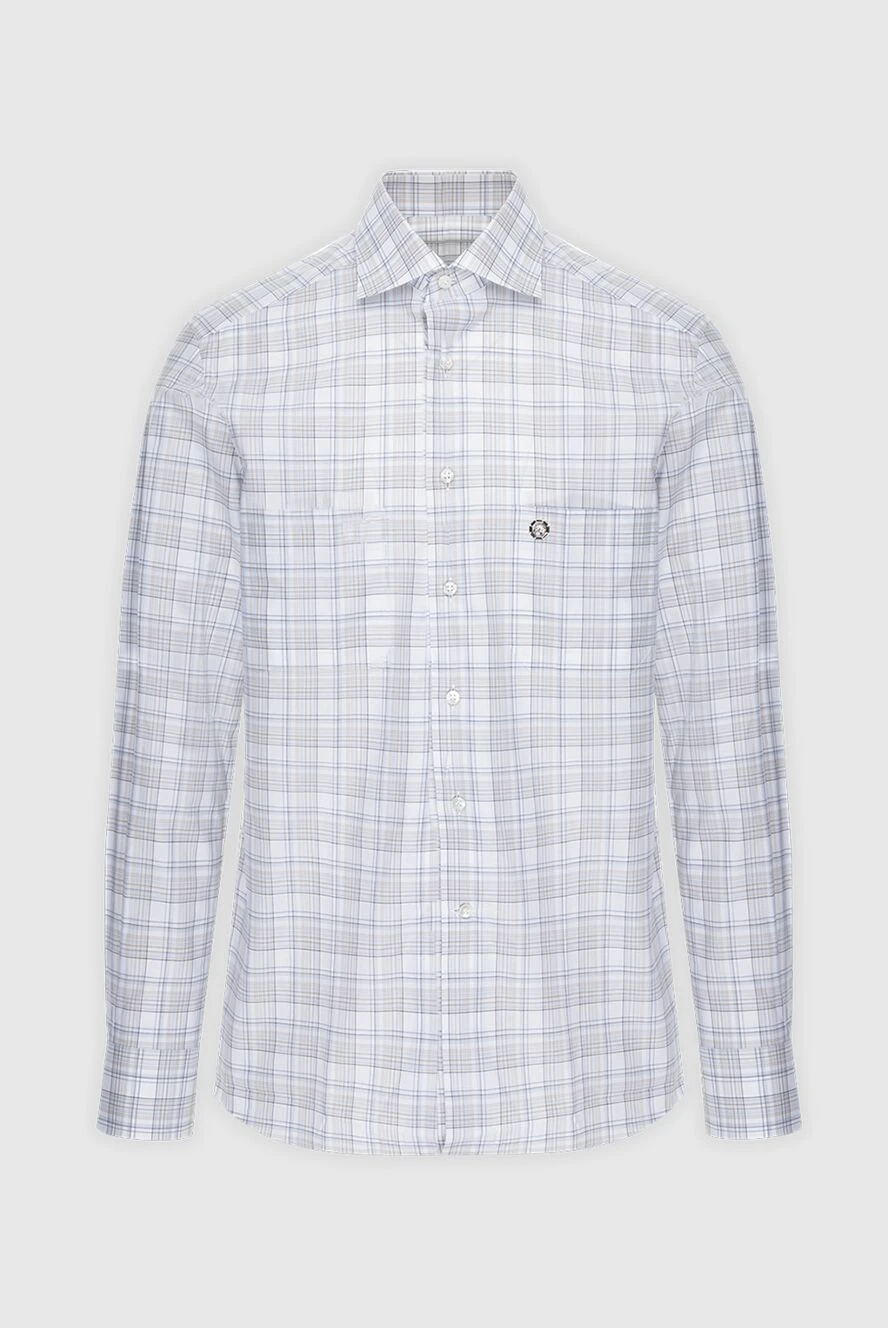 Stefano Ricci men's white cotton checked shirt 173532 - photo 1