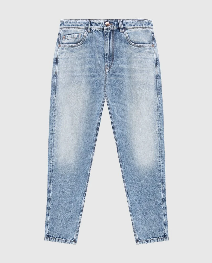 Brunello Cucinelli ашық көк әйелдердің қайнатылған джинсы шалбары 173557 - фото 1