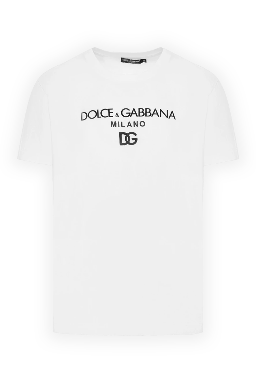 Dolce & Gabbana Ерлердікі ерлерге арналған ақ мақтадан жасалған футболка купить с ценами и фото 173567 - фото 1