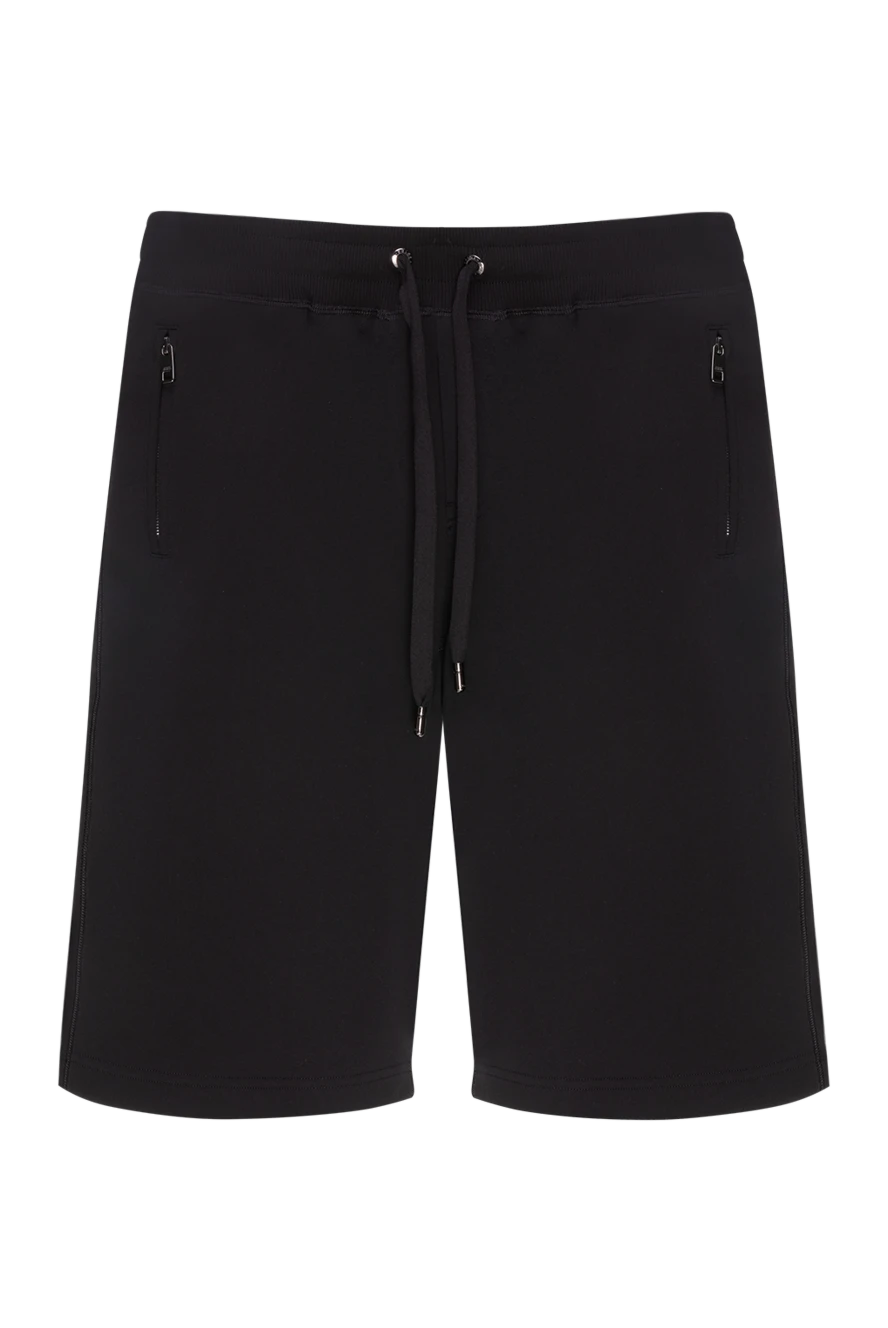 Dolce & Gabbana men's black cotton shorts with logo patch 173571 - photo 1