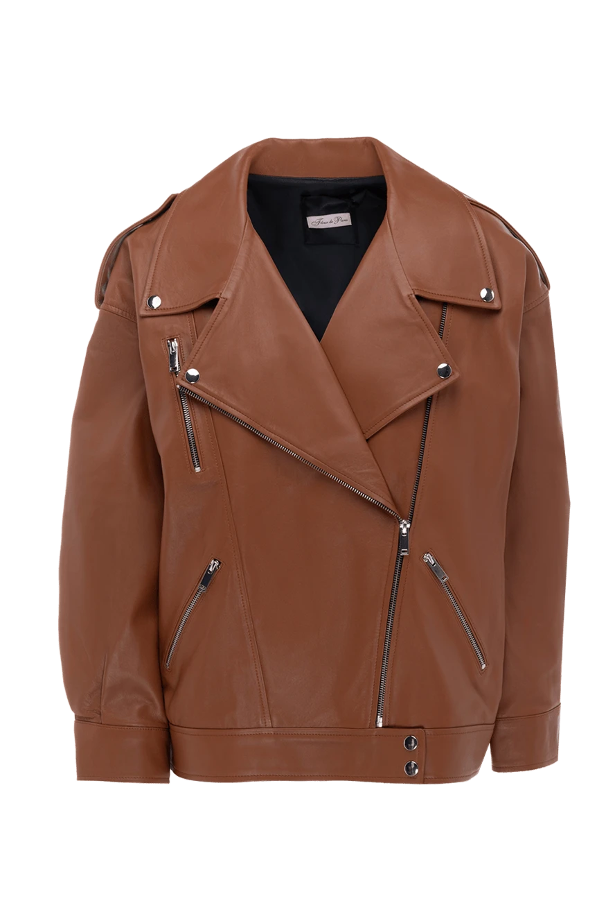 Fleur de Paris woman brown leather jacket for women купить с ценами и фото 173646 - photo 1