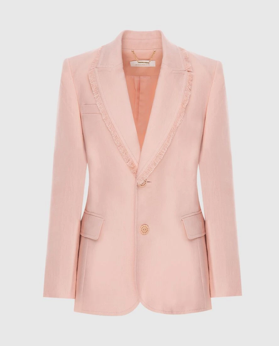 Zimmermann women's beige linen jacket with raw edges on the lapels 173682 - photo 1