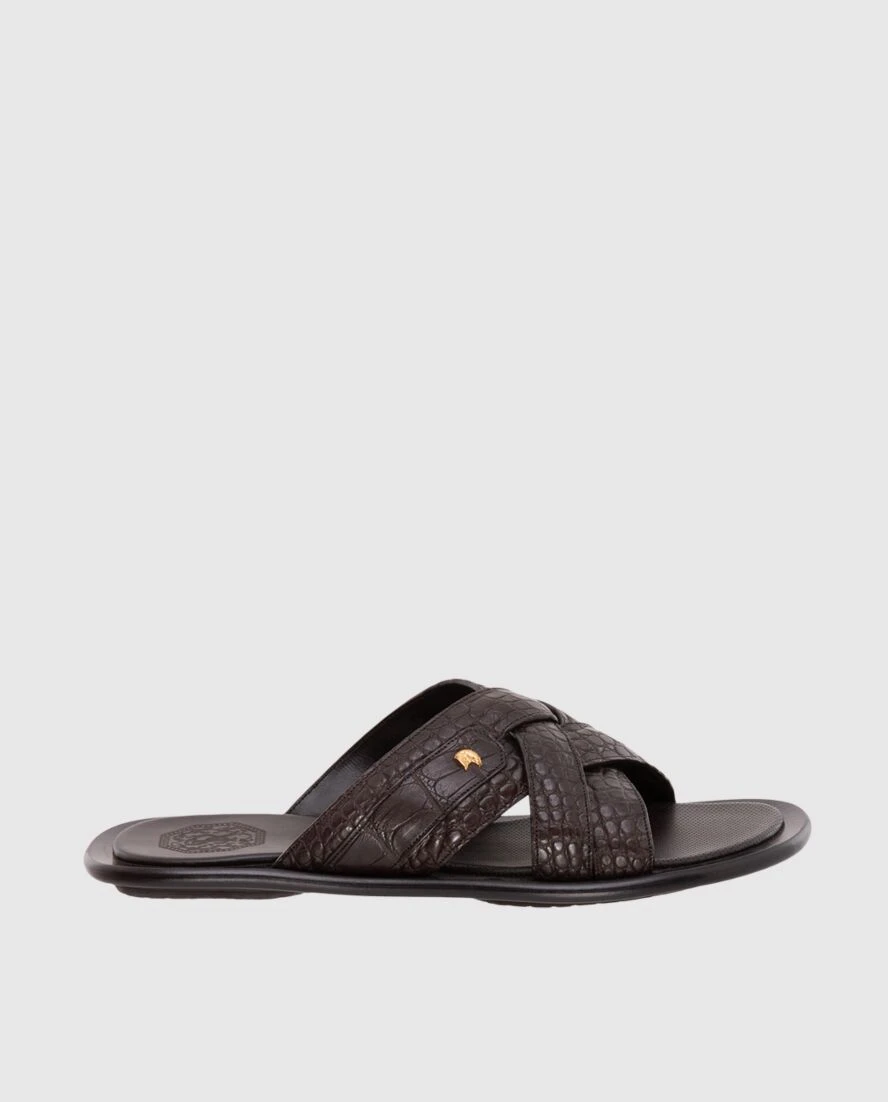 Stefano Ricci sandals for men brown from textured leather 173722 - photo 1