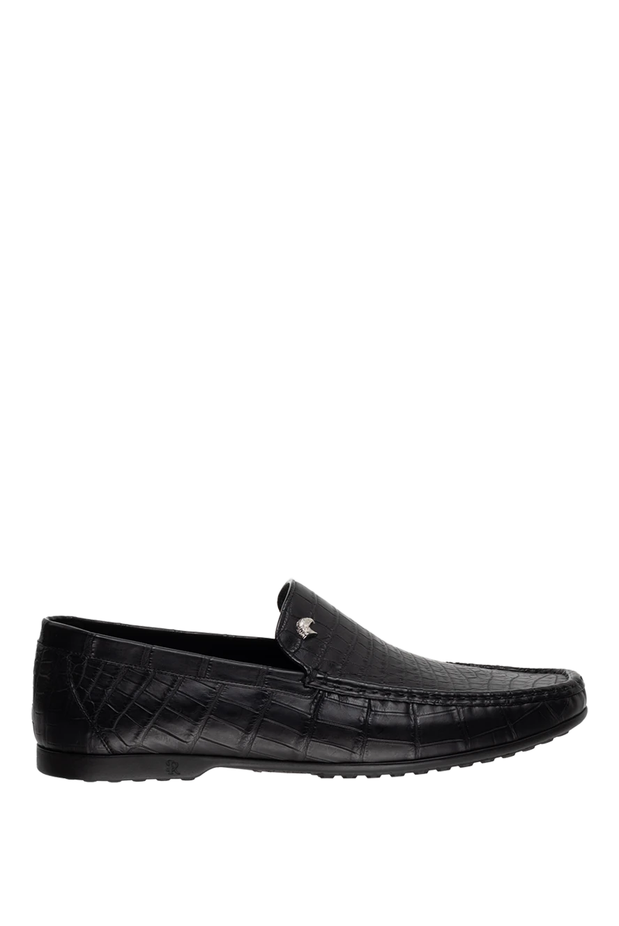 Stefano Ricci мокасины мужские из кожи аллигатора черные 173731 - фото 1