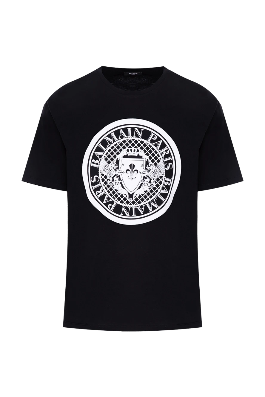 Balmain man black cotton t-shirt for men купить с ценами и фото 173852 - photo 1