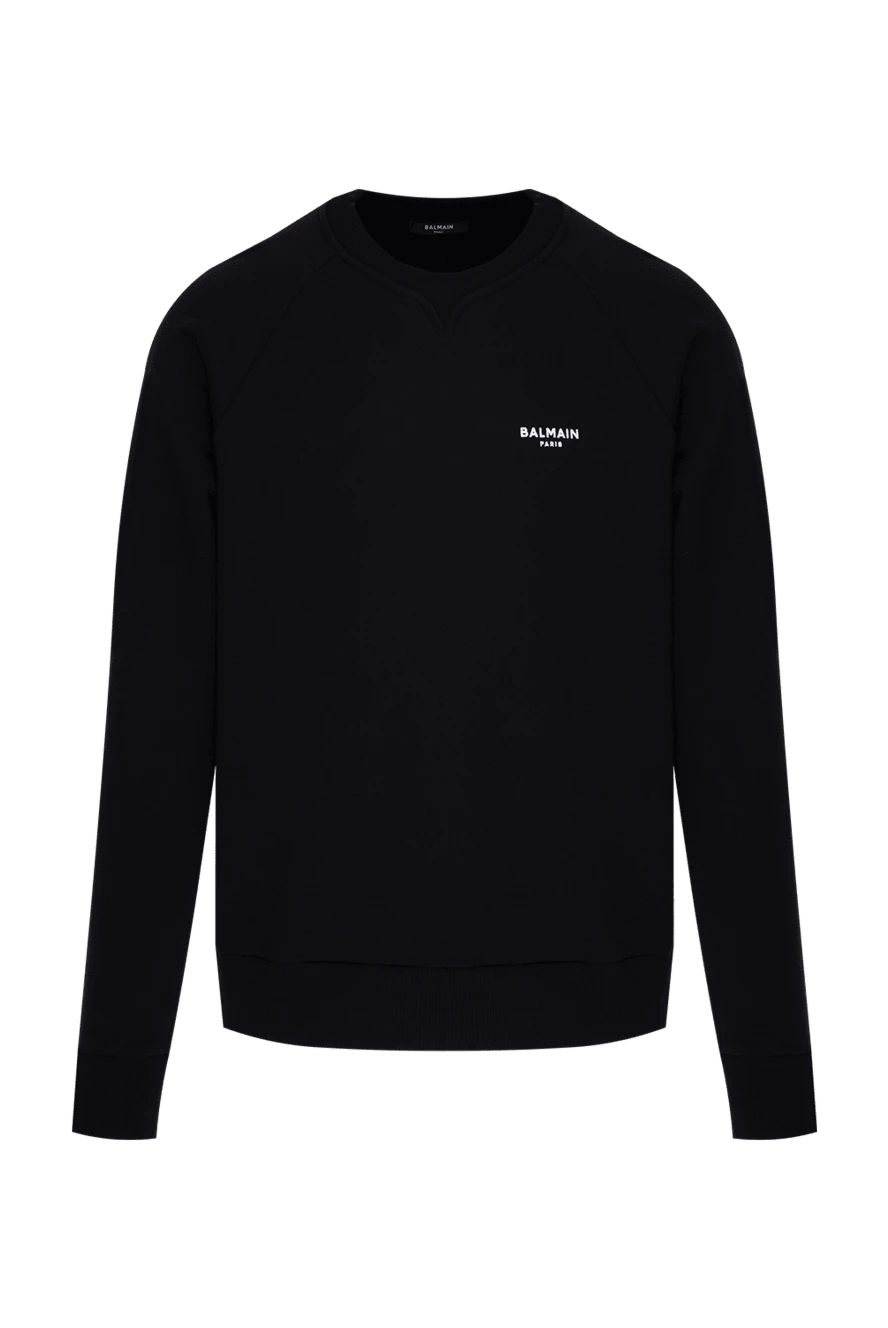 Balmain man black cotton sweatshirt for men купить с ценами и фото 173855 - photo 1