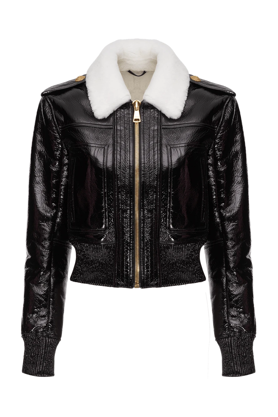 Balmain woman black leather jacket for women купить с ценами и фото 173860 - photo 1