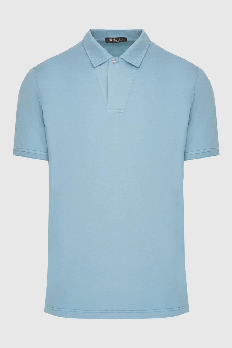 Loro Piana man cotton and silk polo blue for men купить с ценами и фото 173964 - photo 1