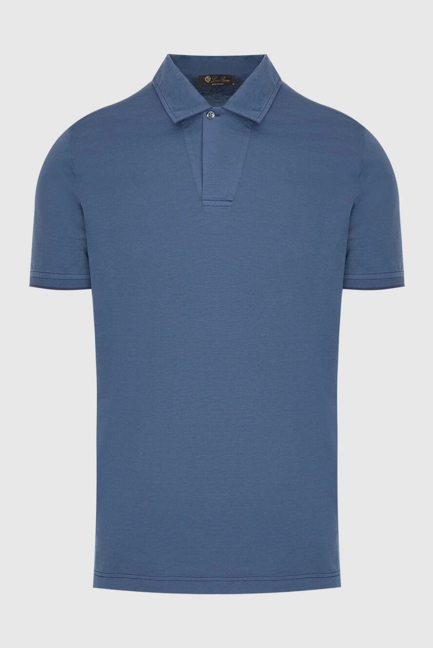 Loro Piana man cotton and silk polo blue for men купить с ценами и фото 173969 - photo 1