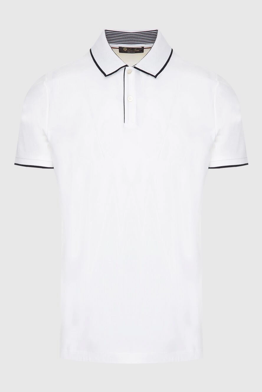 Loro Piana man white cotton and elastane polo for men купить с ценами и фото 173971 - photo 1