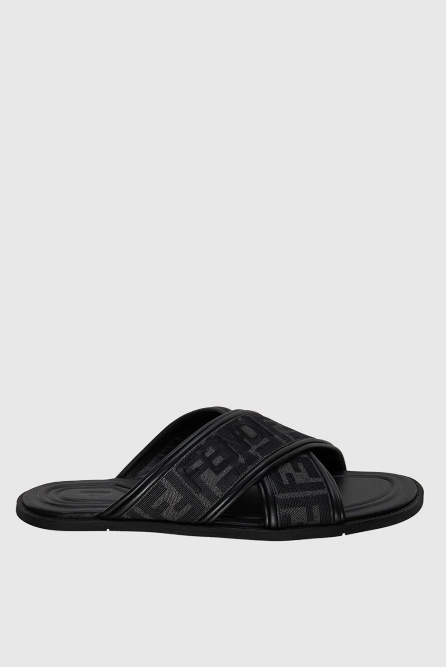 Fendi man black leather sandals for men купить с ценами и фото 174020 - photo 1