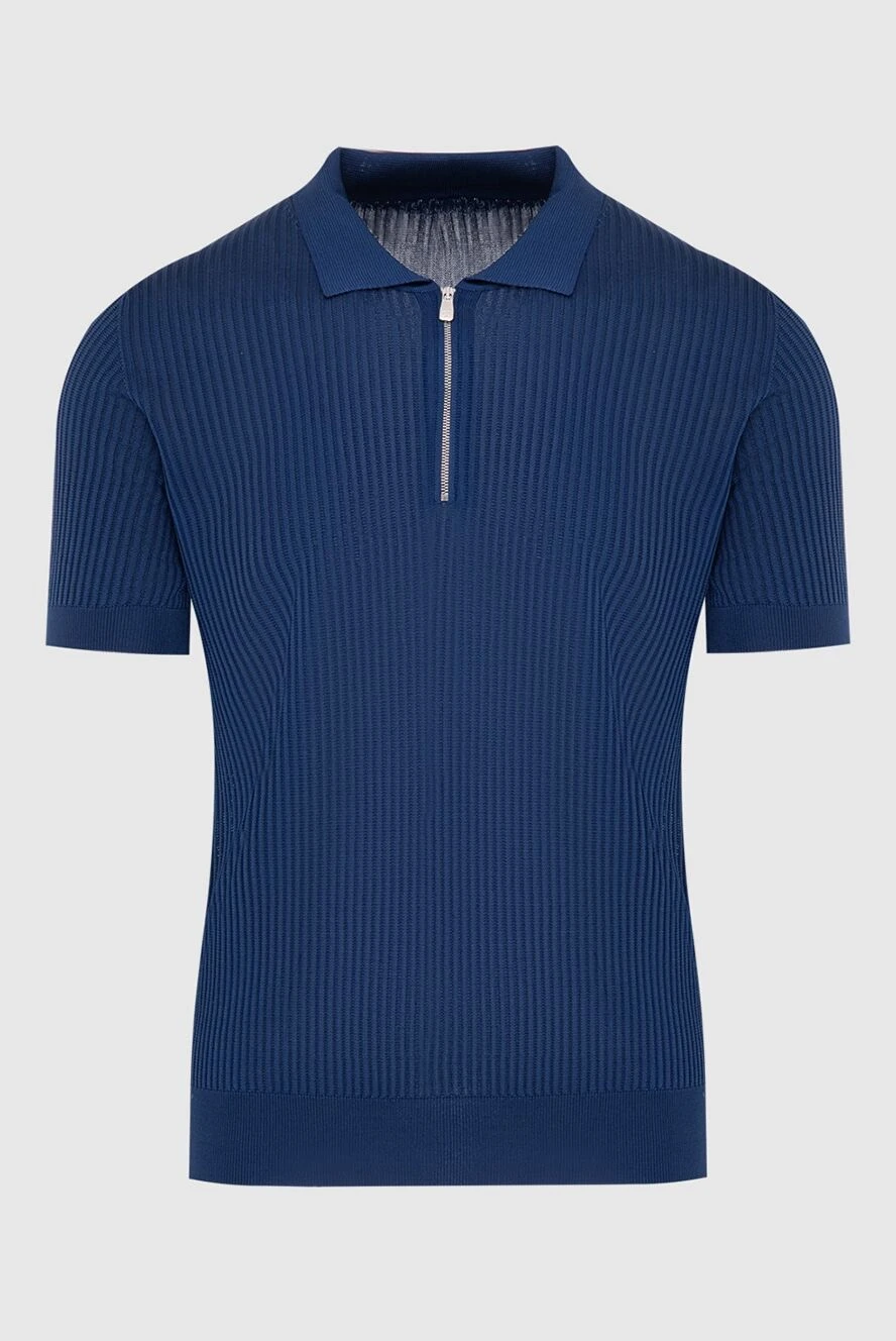 Corneliani man silk polo blue for men купить с ценами и фото 174030 - photo 1