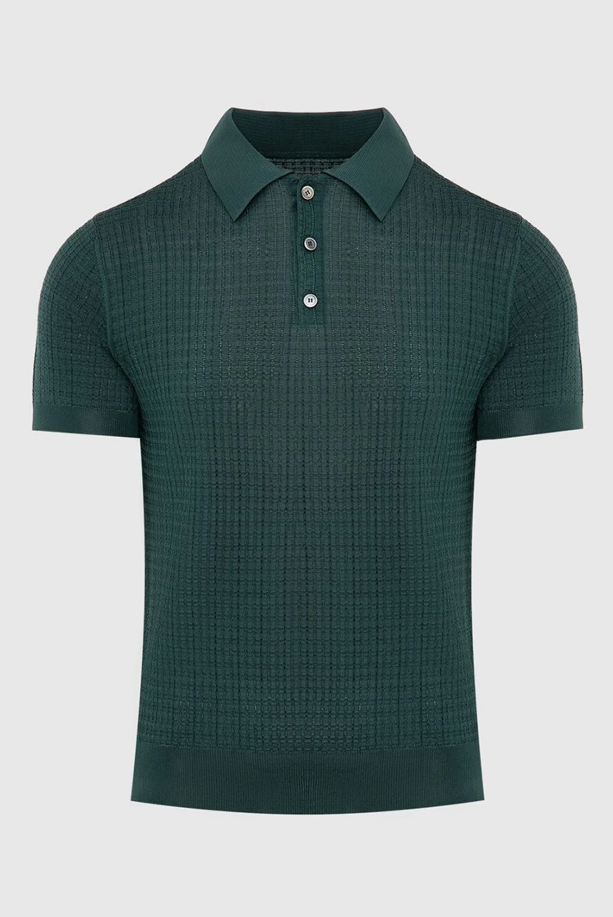 Corneliani man silk polo green for men купить с ценами и фото 174032 - photo 1