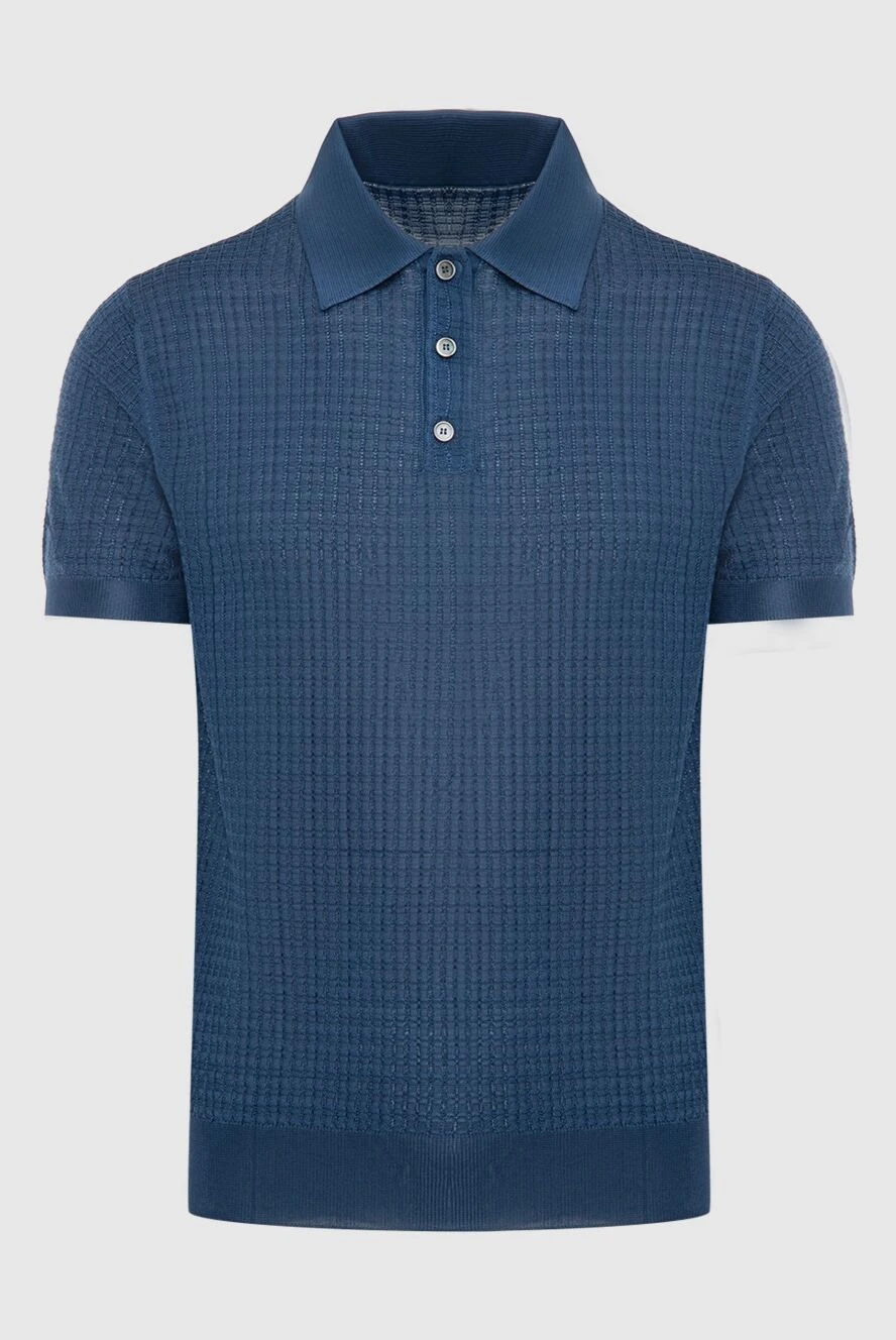 Corneliani man silk polo blue for men купить с ценами и фото 174033 - photo 1