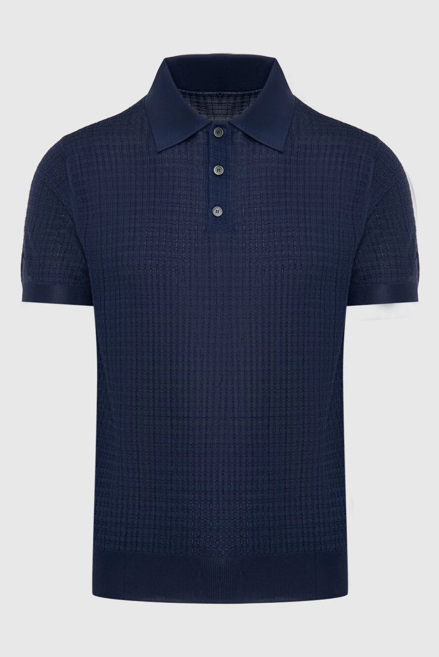 Corneliani man silk polo blue for men купить с ценами и фото 174034 - photo 1