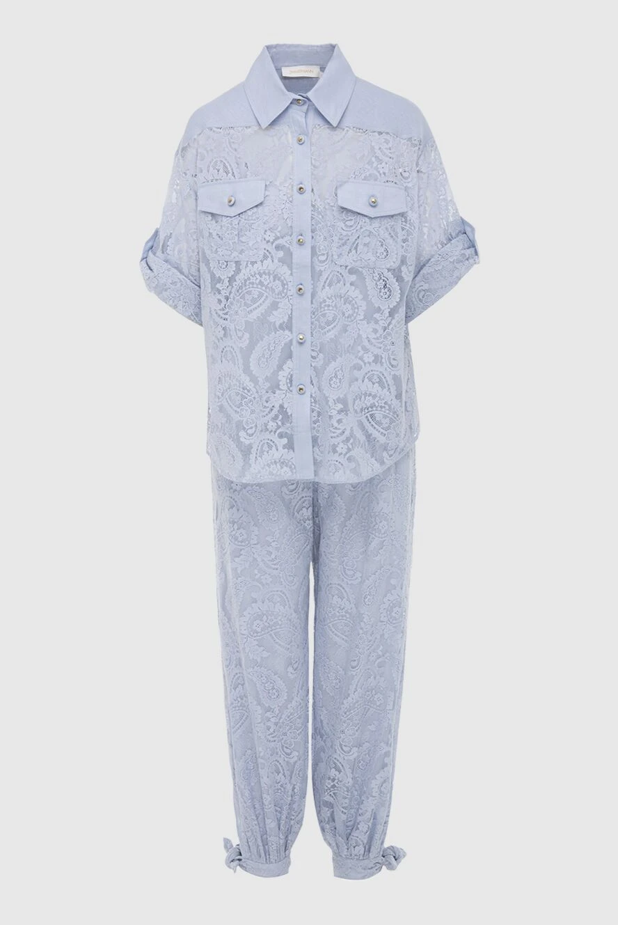 Zimmermann брючный костюм из хлопка и нейлона голубой женский 174050 - фото 1