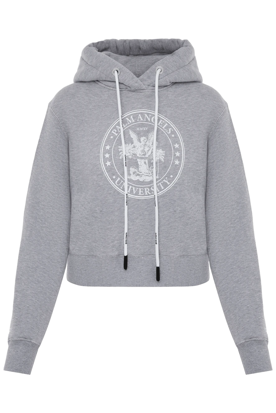 Palm Angels woman gray cotton hoodie for women купить с ценами и фото 174067 - photo 1