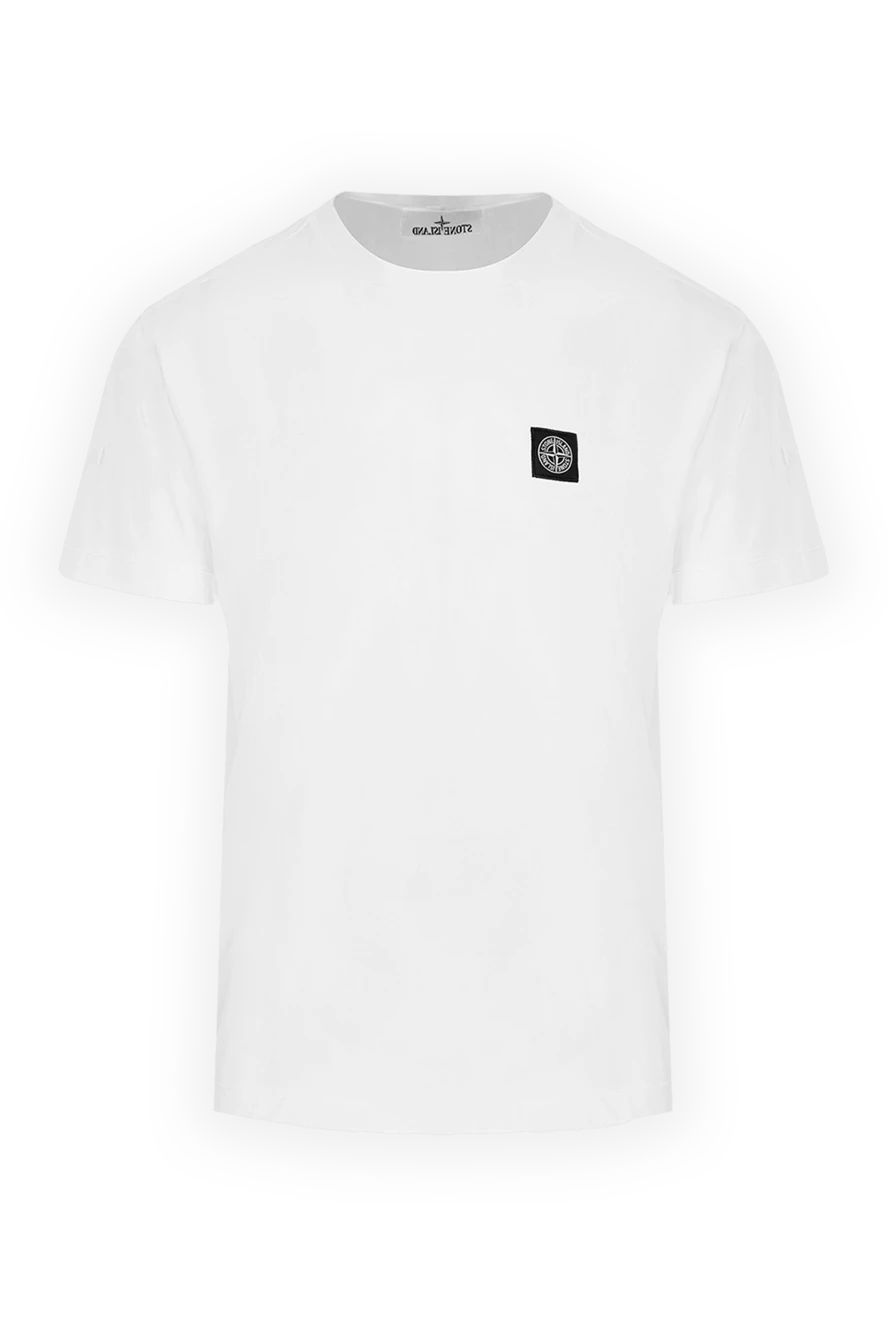 Stone Island man white cotton t-shirt for men купить с ценами и фото 174092 - photo 1