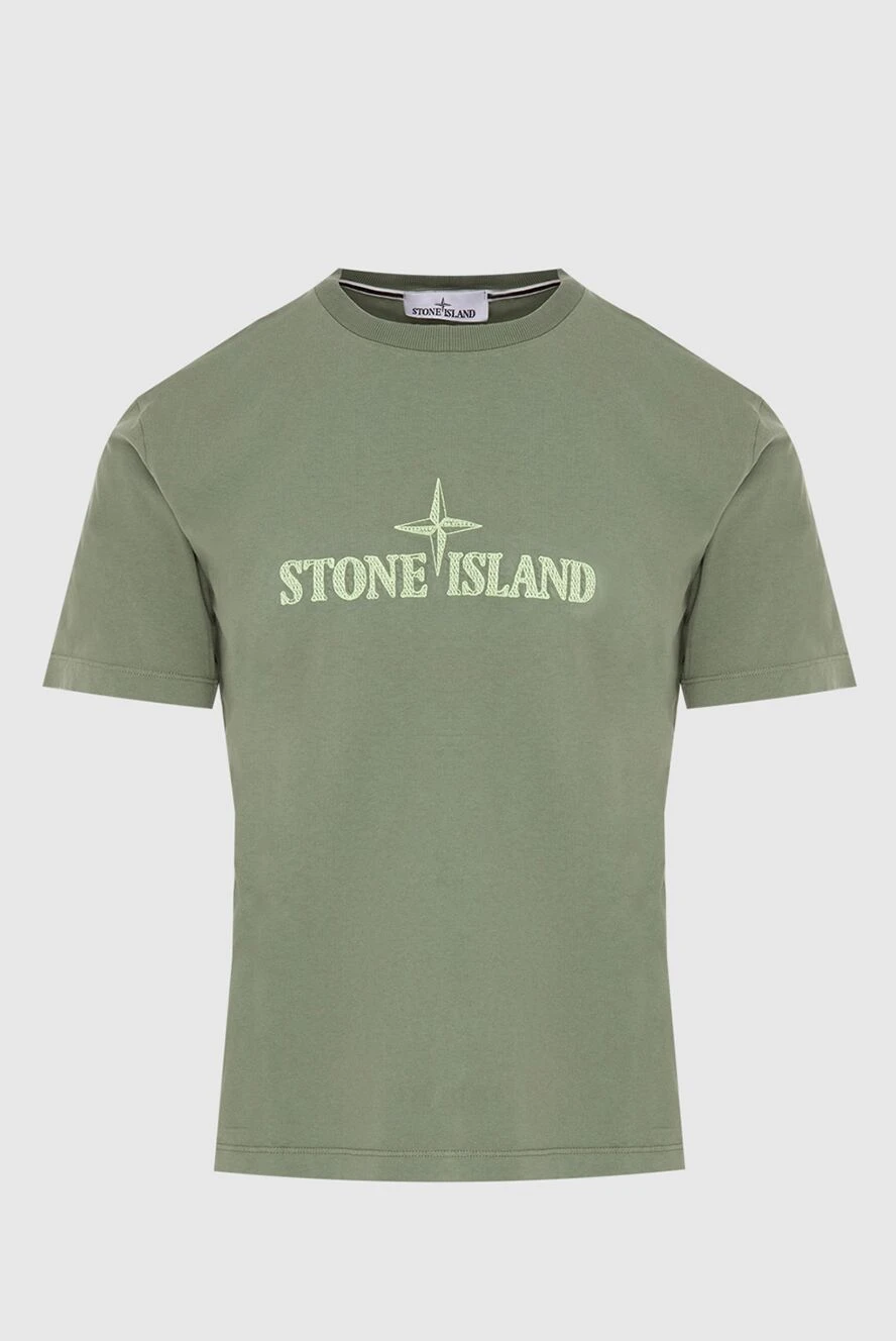 Stone Island man green cotton t-shirt for men купить с ценами и фото 174097 - photo 1