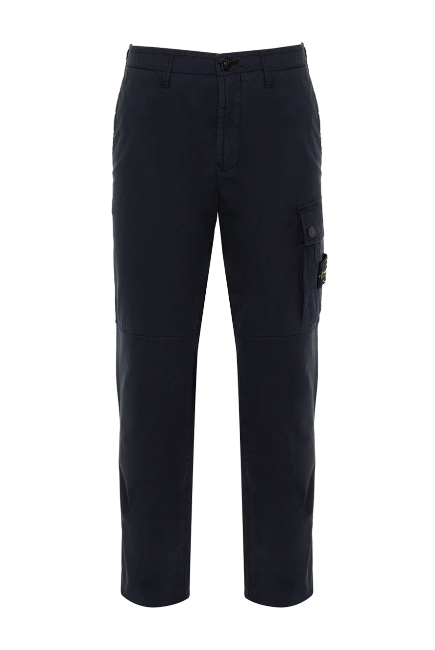 Stone Island man blue cotton trousers for men купить с ценами и фото 174099 - photo 1