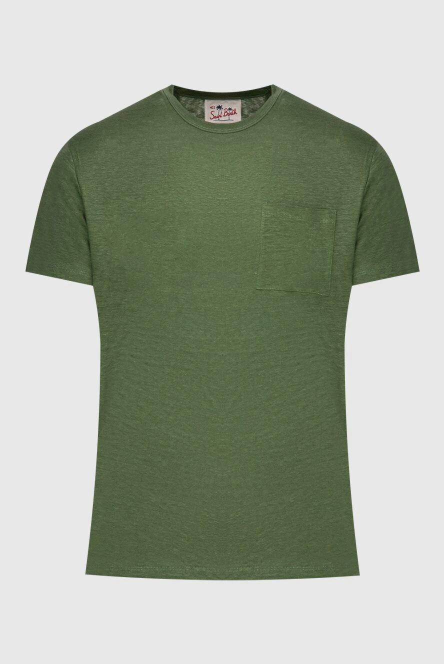 MC2 Saint Barth man green linen t-shirt for men купить с ценами и фото 174108 - photo 1