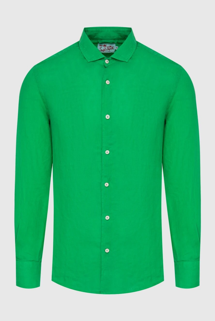 MC2 Saint Barth man men's green linen shirt купить с ценами и фото 174115 - photo 1