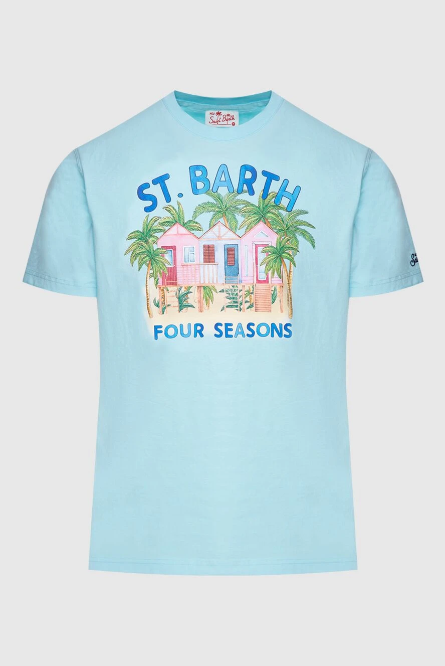 MC2 Saint Barth man blue cotton t-shirt for men купить с ценами и фото 174123 - photo 1