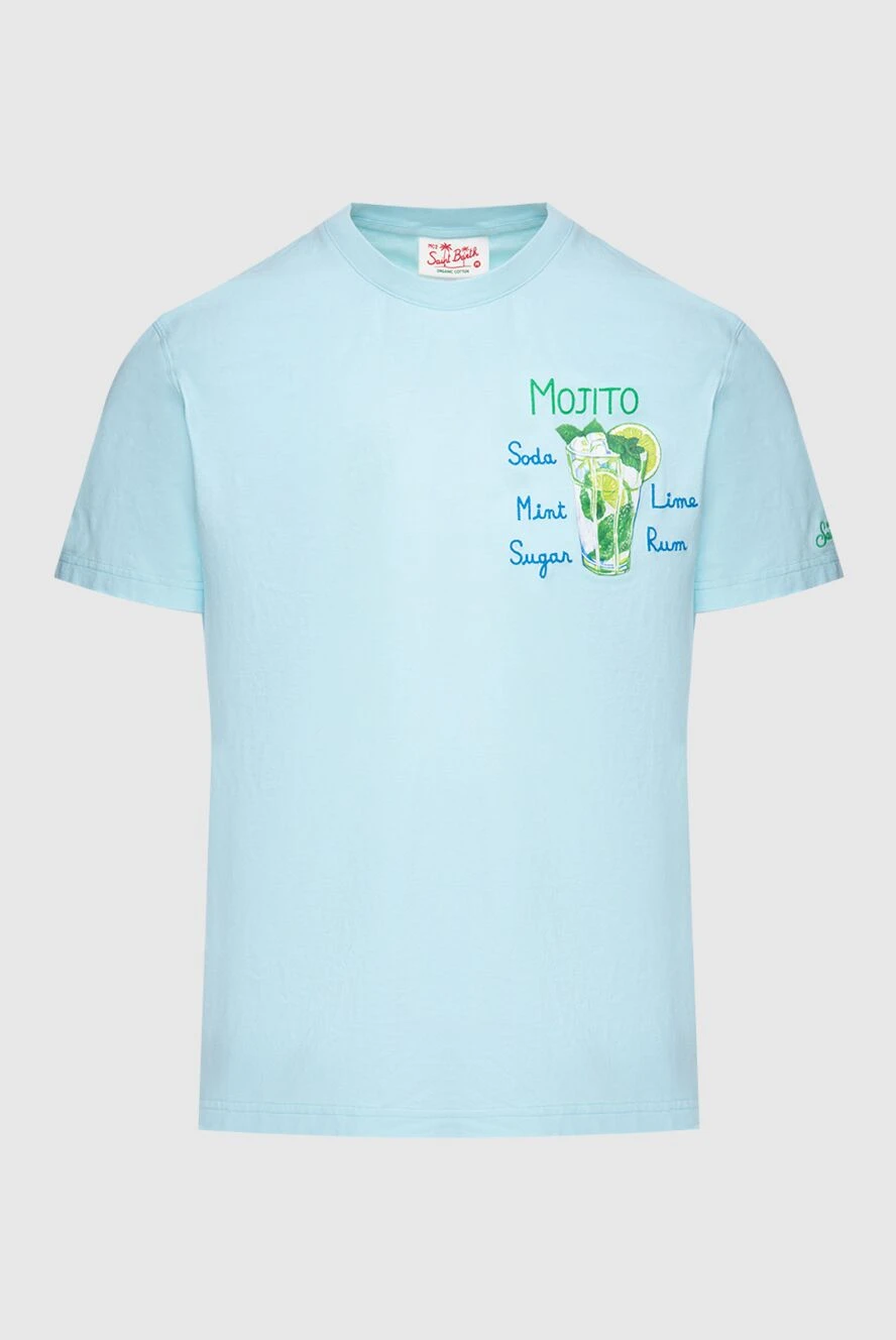 MC2 Saint Barth man blue cotton t-shirt for men купить с ценами и фото 174124 - photo 1