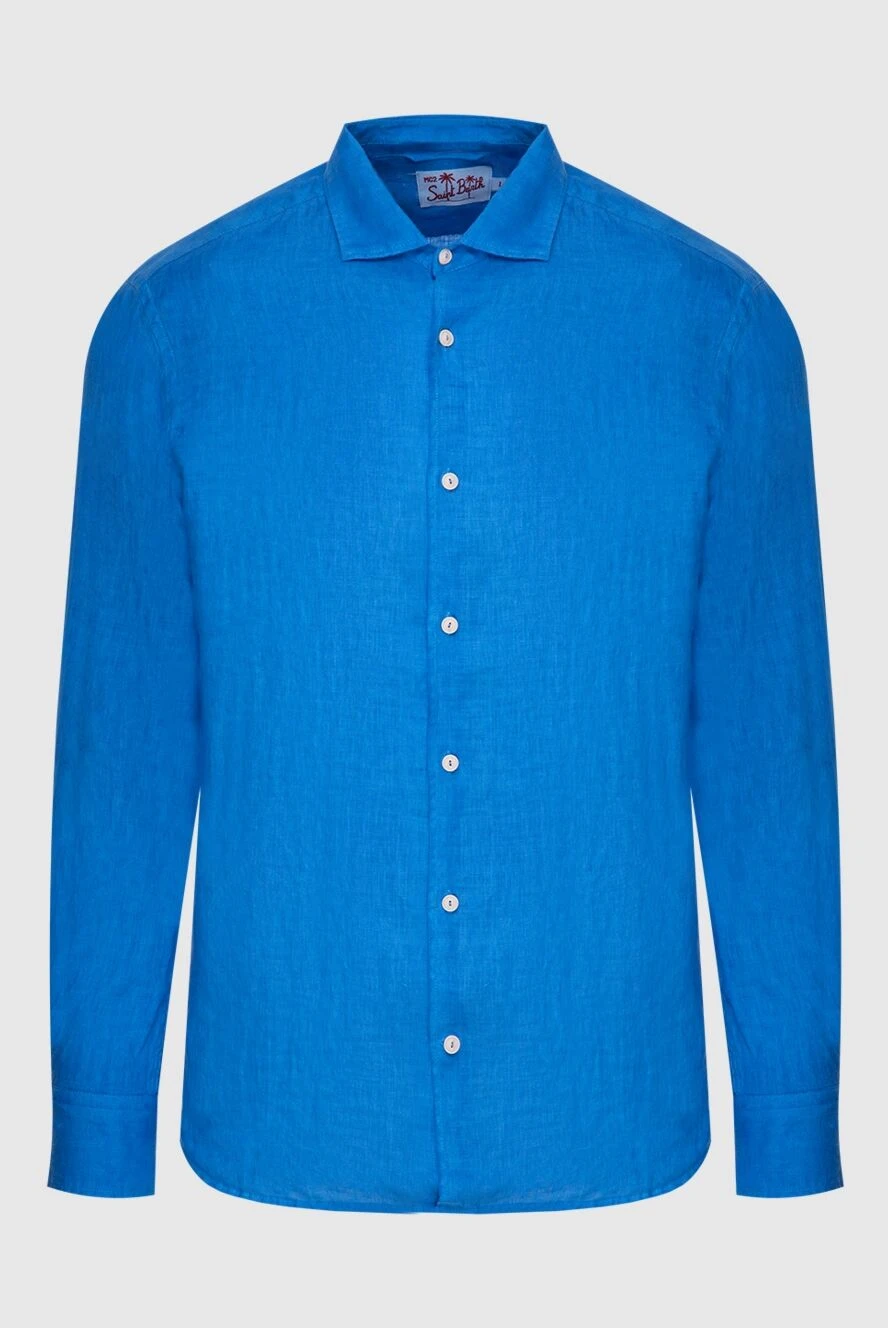 MC2 Saint Barth man men's blue linen shirt купить с ценами и фото 174132 - photo 1