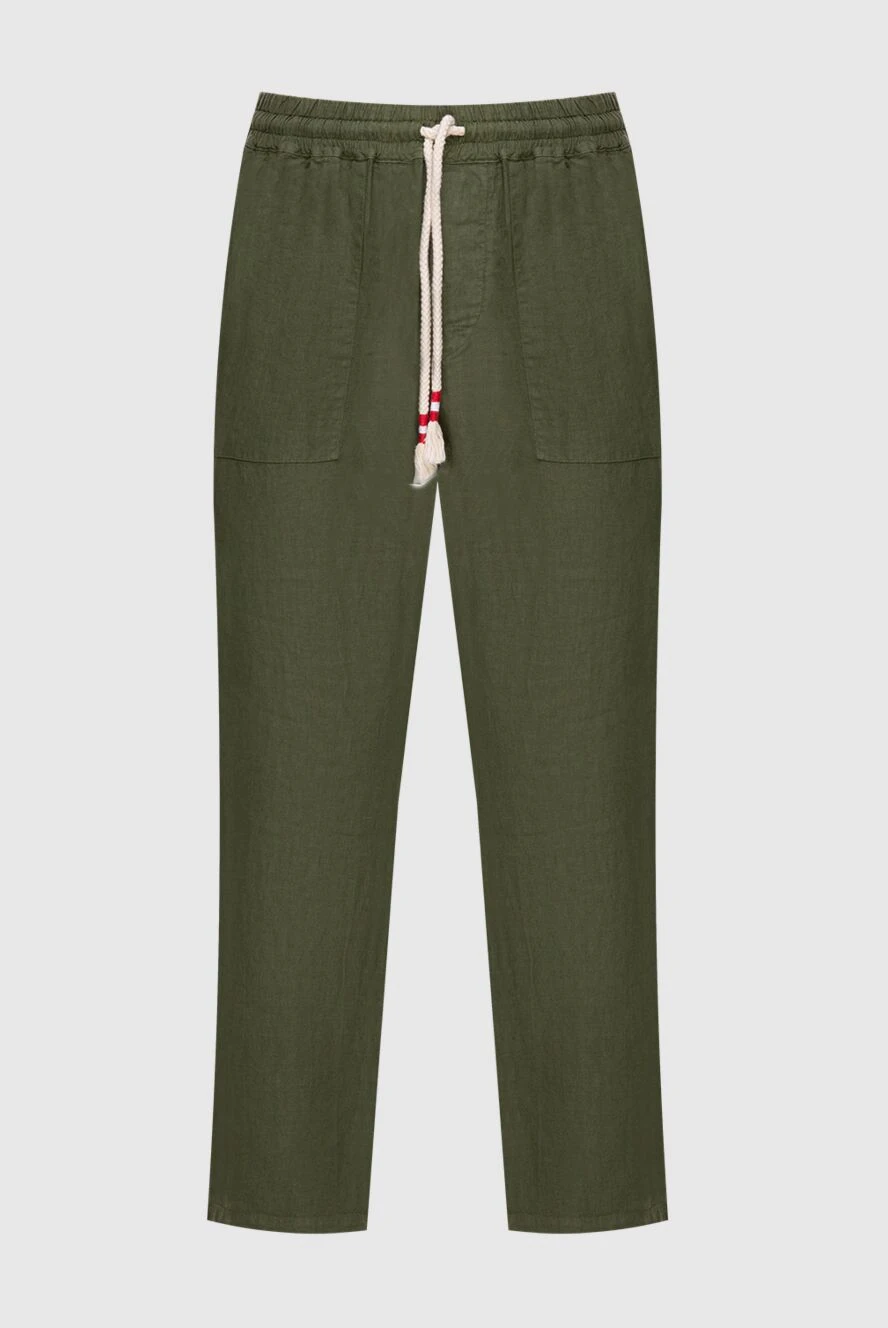 MC2 Saint Barth man green linen trousers for men купить с ценами и фото 174134 - photo 1