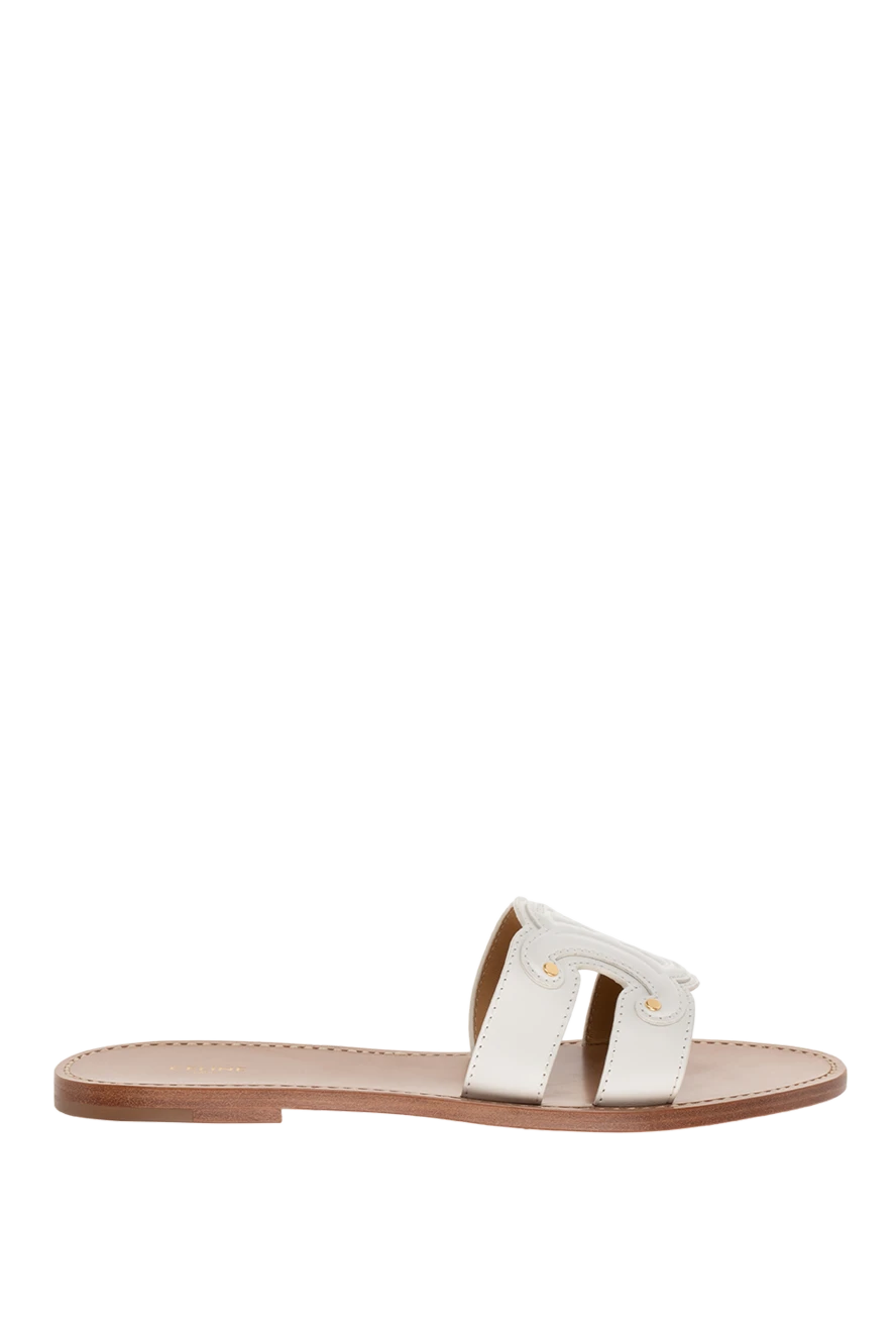 Celine woman white leather flip-flops for women купить с ценами и фото 174141 - photo 1