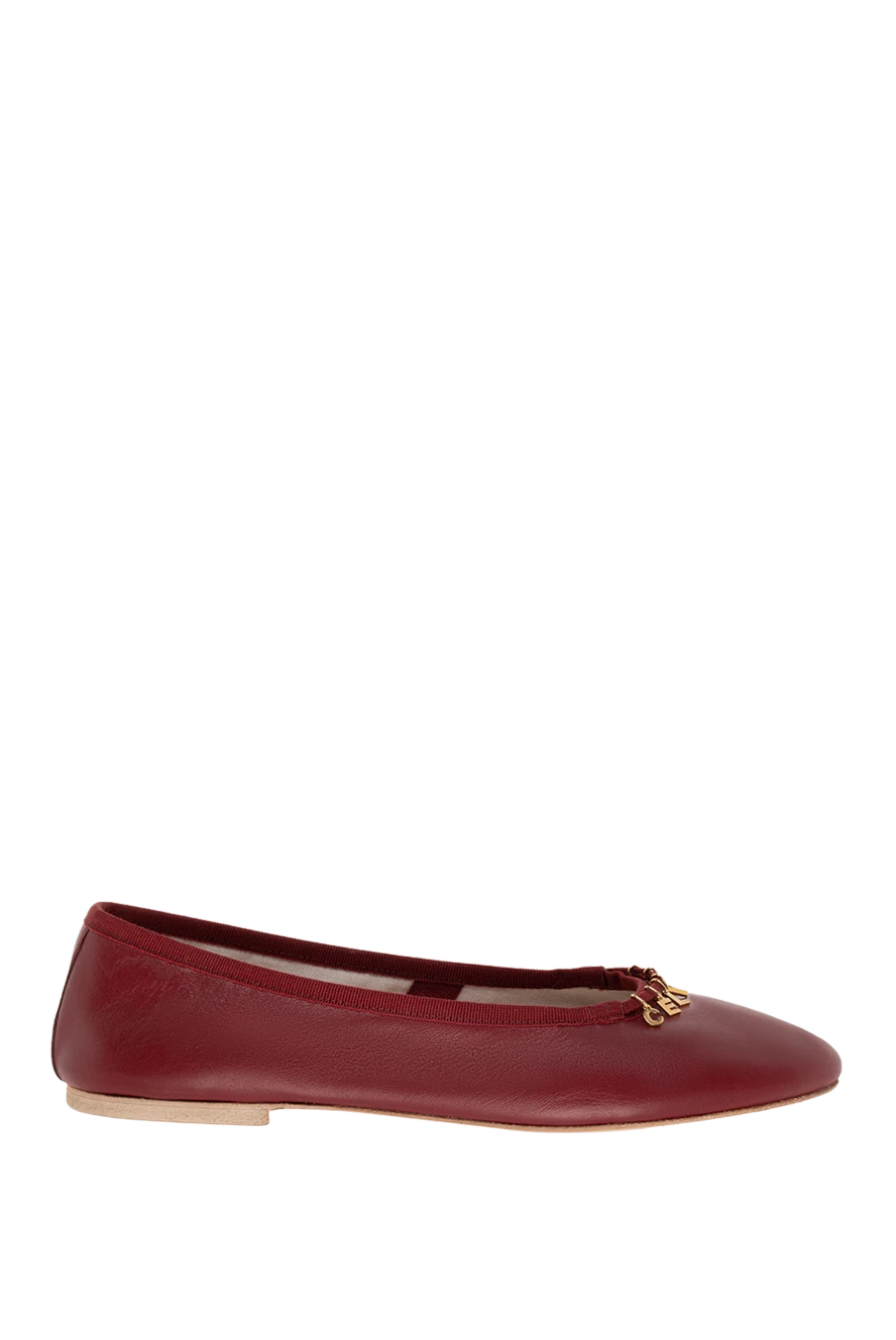 Celine woman burgundy leather shoes for women купить с ценами и фото 174142 - photo 1