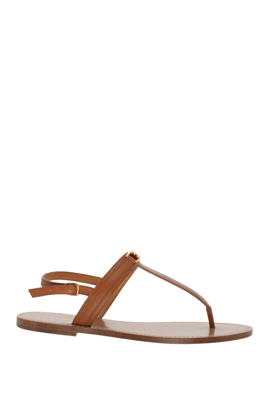 Celine woman brown leather flip-flops for women купить с ценами и фото 174144 - photo 1