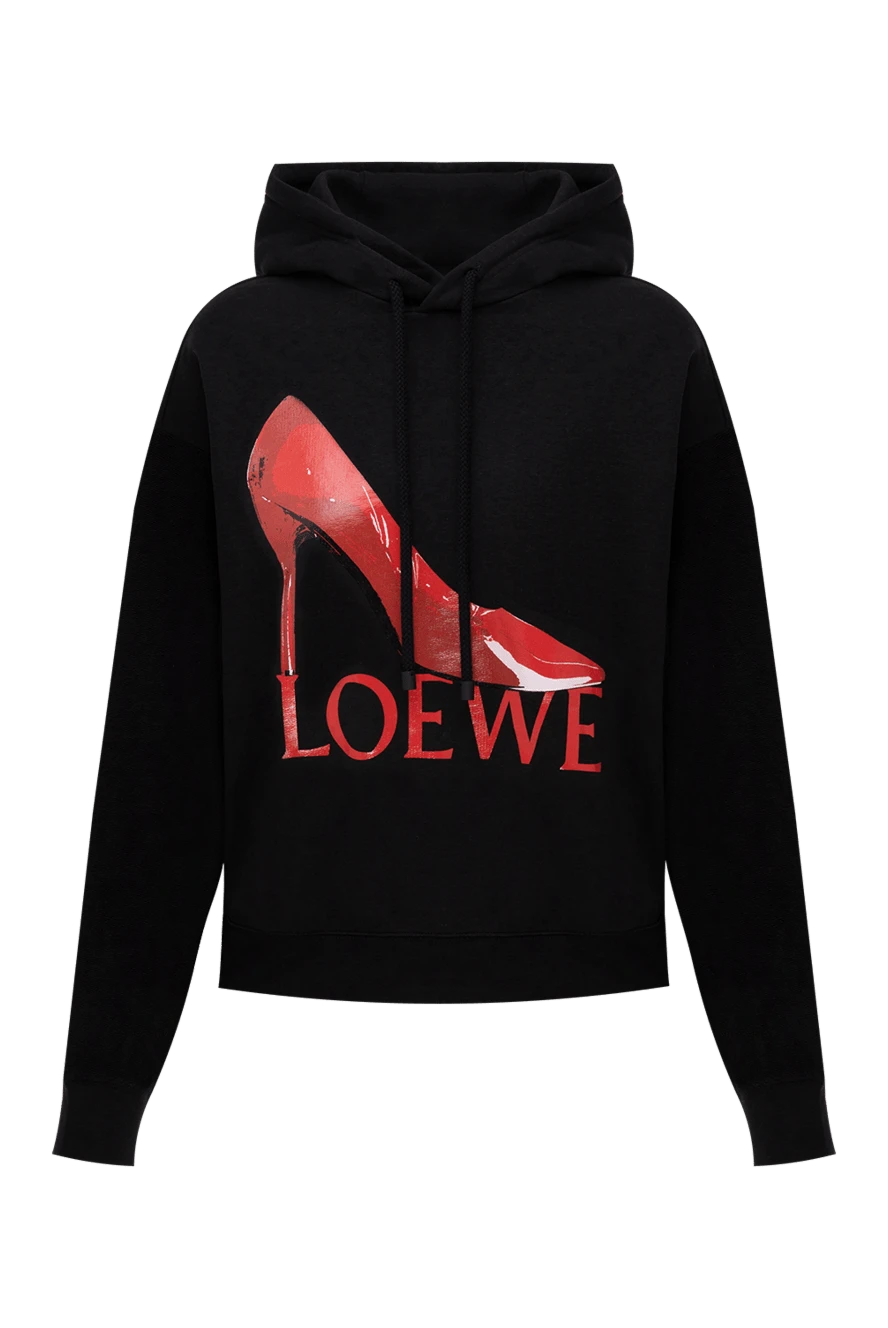 Loewe woman black cotton hoodie for women купить с ценами и фото 174196 - photo 1