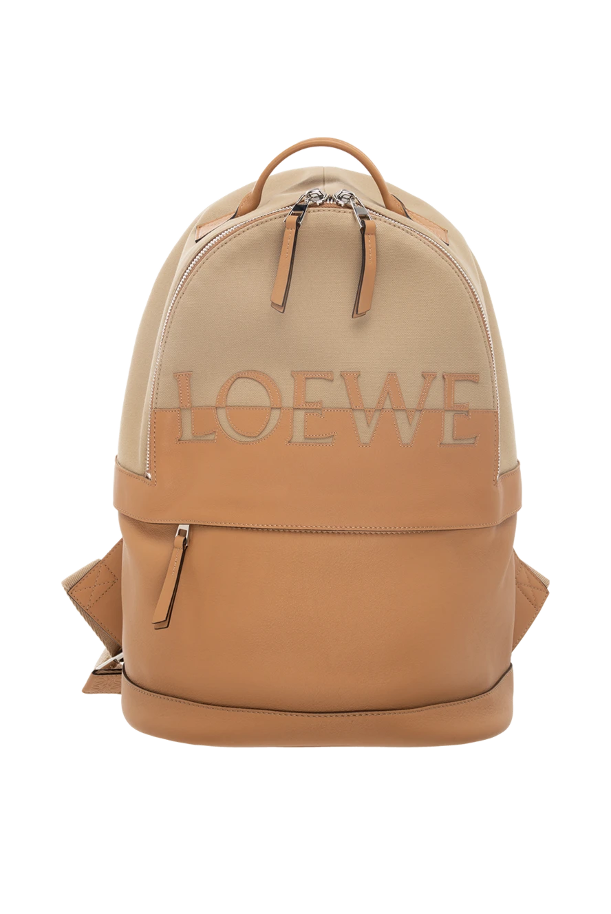 Loewe woman beige leather and cotton backpack for women купить с ценами и фото 174199 - photo 1