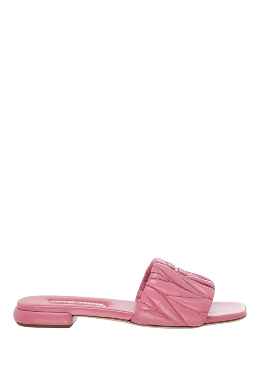 Miu Miu woman pink leather flip-flops for women купить с ценами и фото 174201 - photo 1