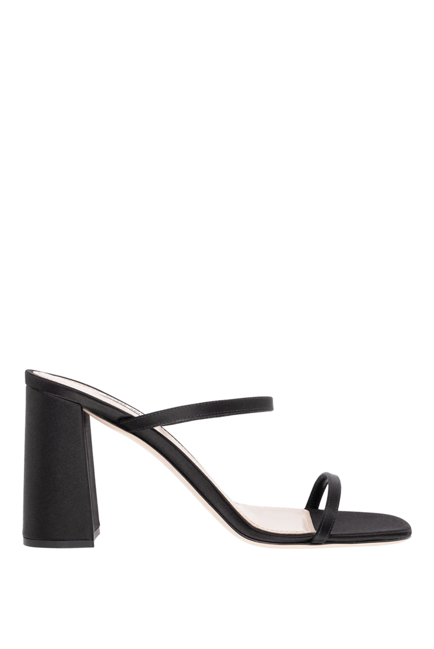 Miu Miu woman black leather and textile sandals for women купить с ценами и фото 174202 - photo 1