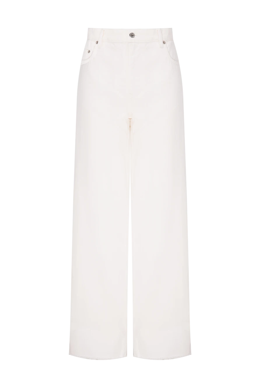 Miu Miu woman white cotton jeans for women купить с ценами и фото 174220 - photo 1