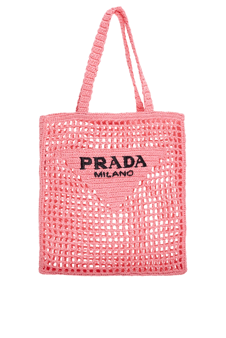 Prada Әйелдер әйелдерге арналған қызғылт түсті рафия сөмкесі купить с ценами и фото 174236 - фото 1