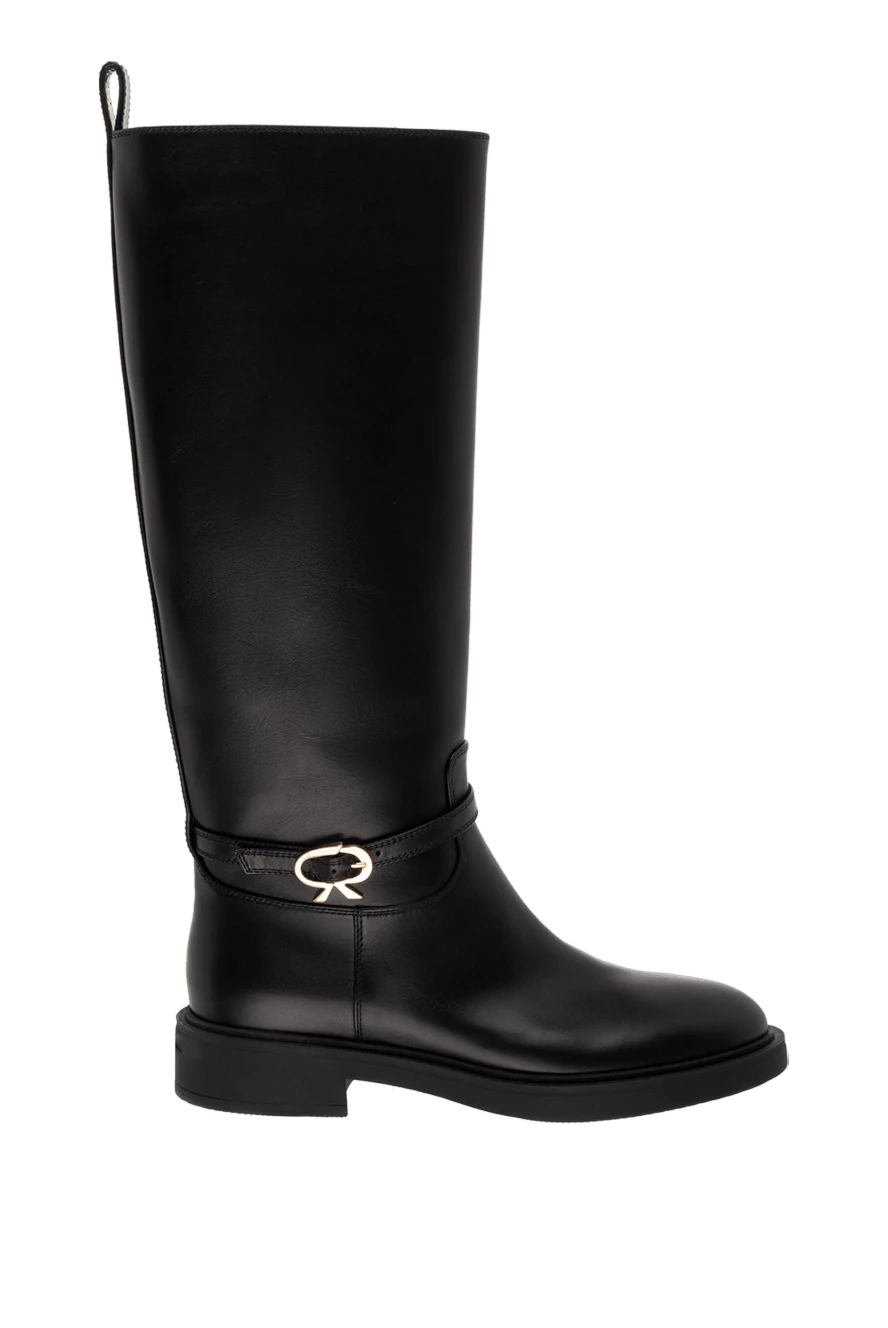 Gianvito Rossi woman black leather boots for women купить с ценами и фото 174302 - photo 1